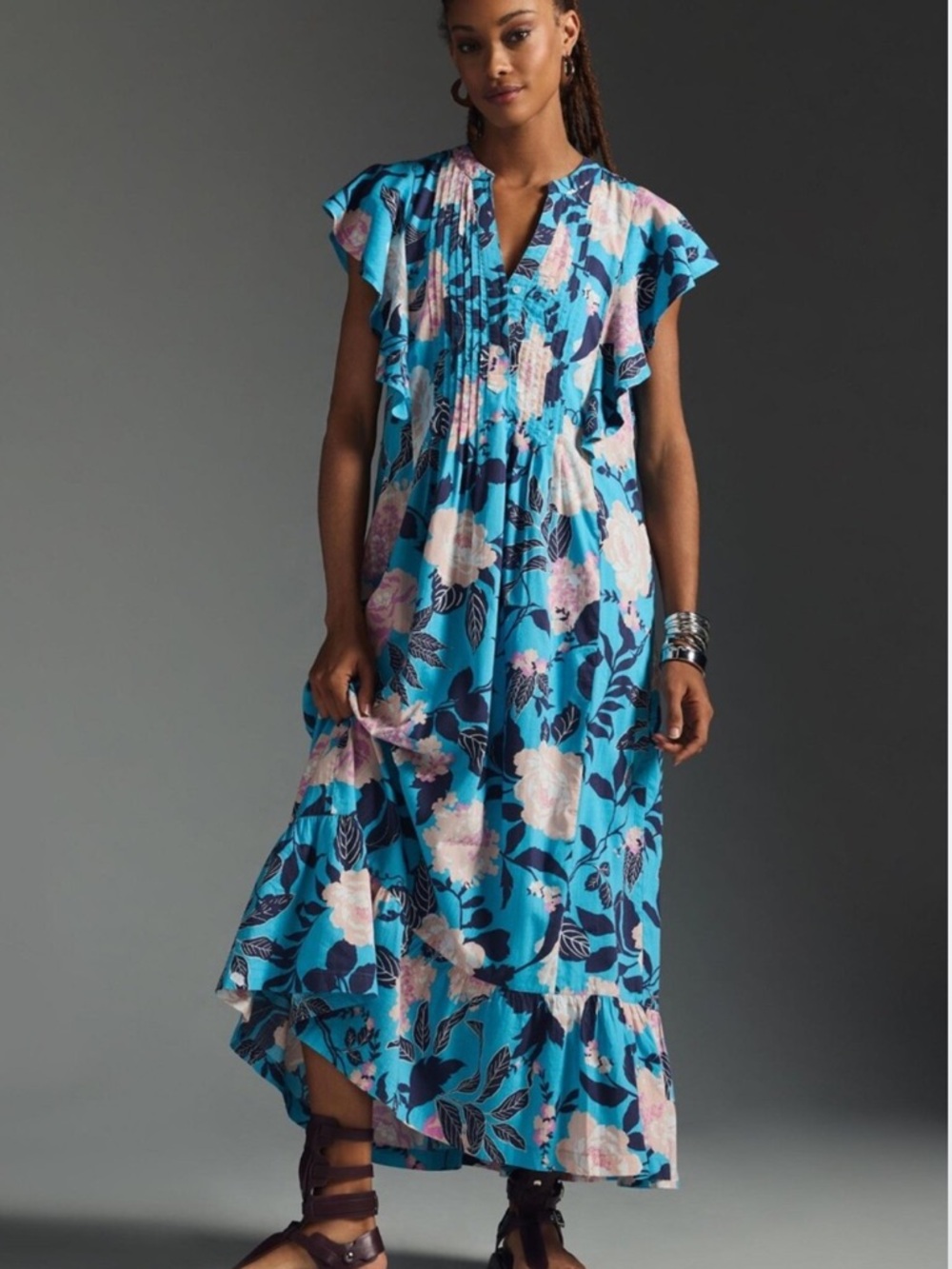 Anthropologie Maeve The Cassandra Maxi Dress in Blue Women’s Medium